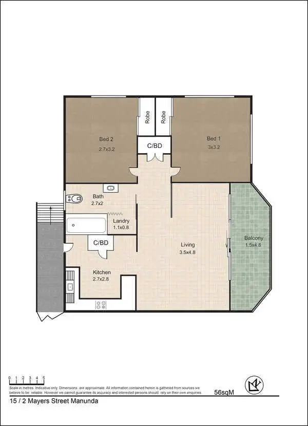 Floorplan of Homely unit listing, 15/2 Mayers Street, Manunda QLD 4870
