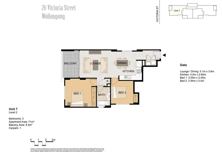 Floorplan of Homely unit listing, 7/26 Victoria Street, Wollongong NSW 2500