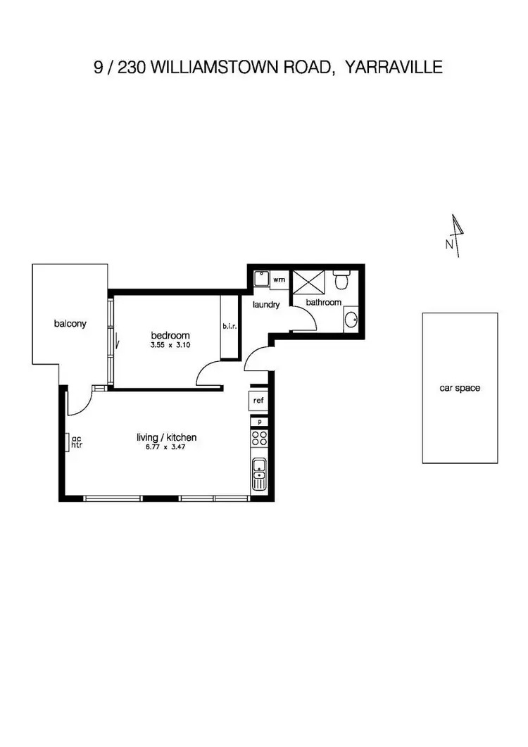 Floorplan of Homely unit listing, 9/230 Williamstown Road, Yarraville VIC 3013