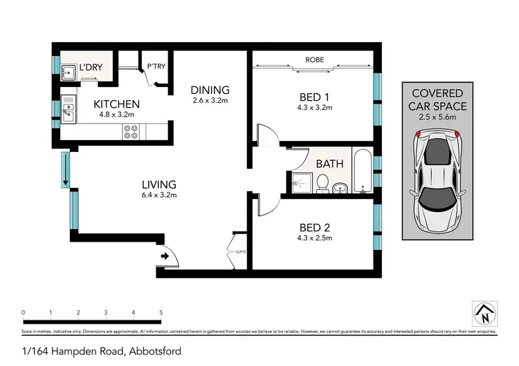 Floorplan of Homely unit listing, 1/164 Hampden Road, Abbotsford NSW 2046