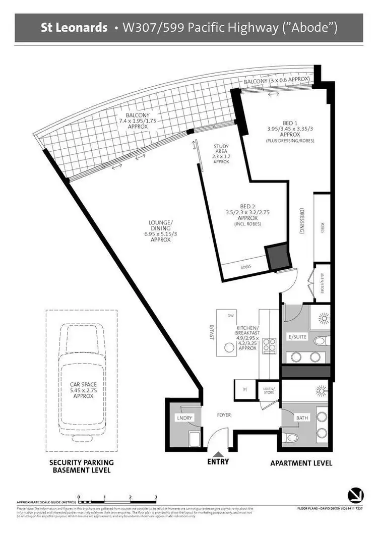 Floorplan of Homely apartment listing, Level 3 (West to/307/599 Pacific Highway, St Leonards NSW 2065