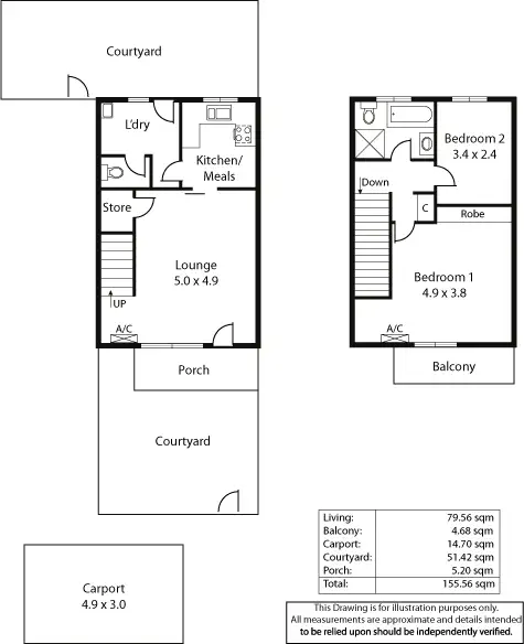 Floorplan of Homely unit listing, 1/40 Bridge Street, Kensington SA 5068
