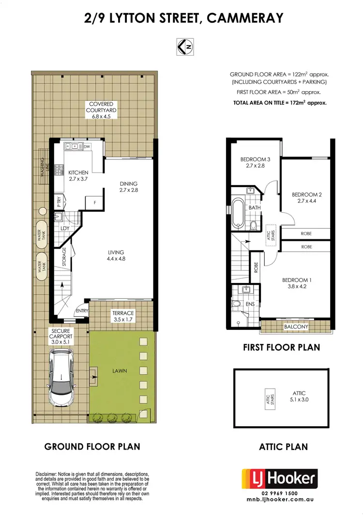 Floorplan of Homely townhouse listing, 2/9 Lytton Street, Cammeray NSW 2062