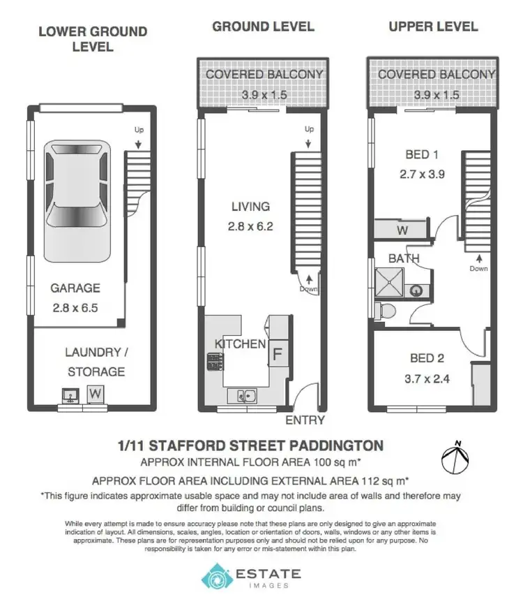 Floorplan of Homely townhouse listing, 1/11 Stafford Street, Paddington QLD 4064