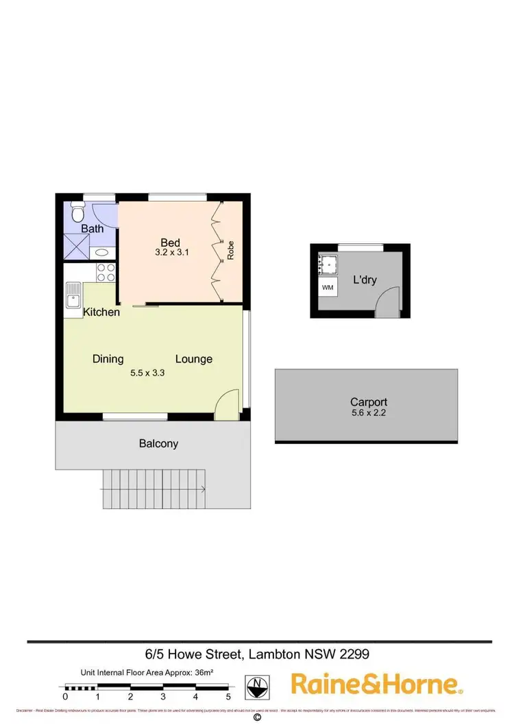 Floorplan of Homely unit listing, 6/5 Howe Street, Lambton NSW 2299