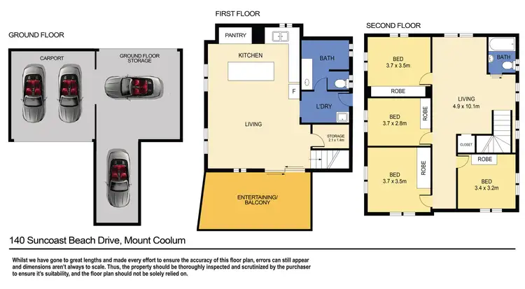 Floorplan of Homely house listing, 140 Suncoast Beach Drive, Mount Coolum QLD 4573