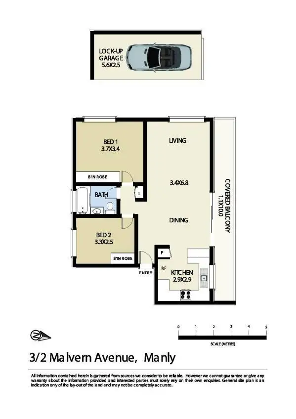 Floorplan of Homely apartment listing, 3/2 Malvern Avenue, Manly NSW 2095