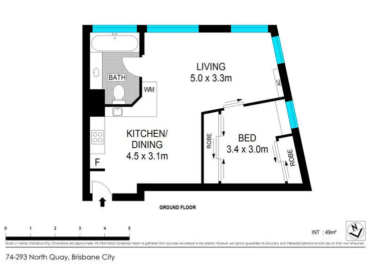 Floorplan of Homely apartment listing, 74/293 North Quay, Brisbane City QLD 4000