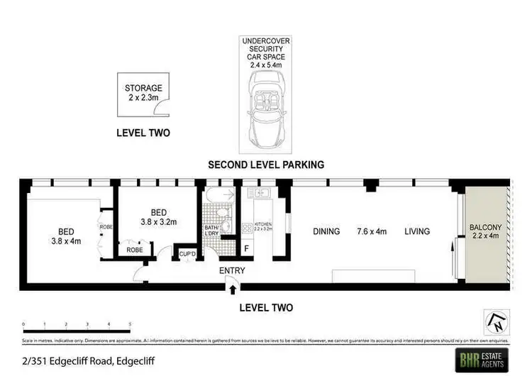 Floorplan of Homely unit listing, 2/351 Edgecliff Road, Edgecliff NSW 2027