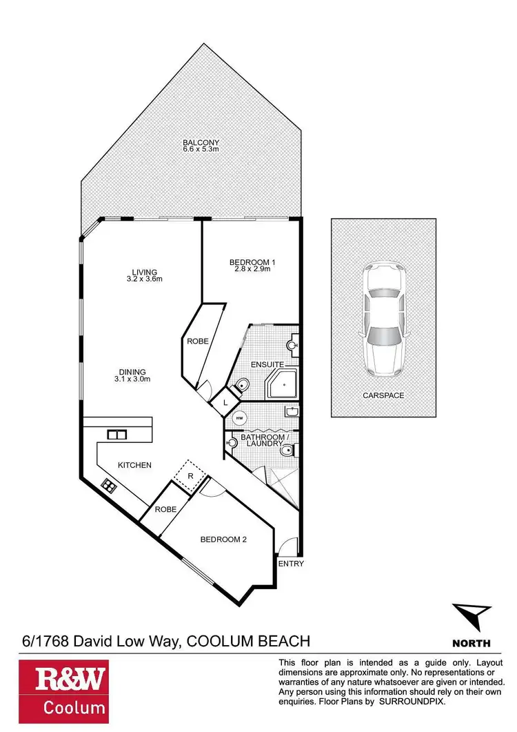 Floorplan of Homely unit listing, 6/1768 David Low Way, Coolum Beach QLD 4573