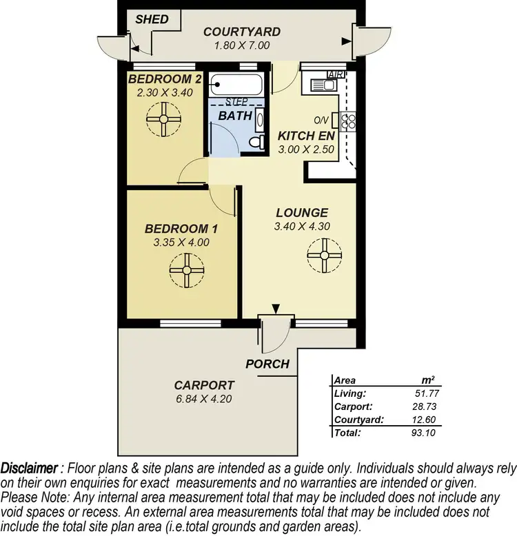 Floorplan of Homely unit listing, 2/6 Golflands Terrace, Glenelg North SA 5045
