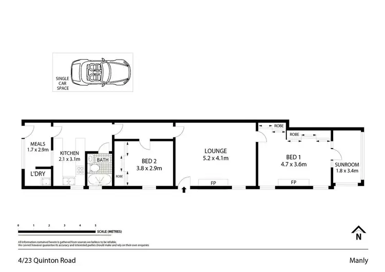 Floorplan of Homely apartment listing, 4/23 Quinton Road, Manly NSW 2095