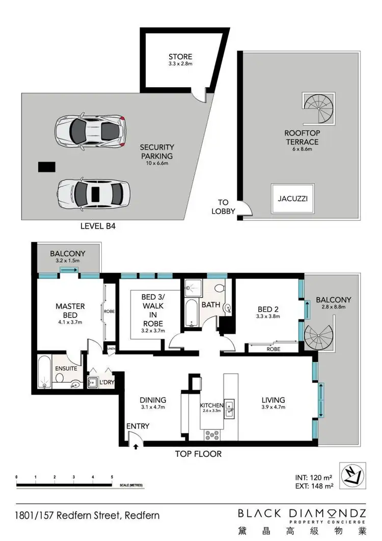 Floorplan of Homely apartment listing, Level 18/1801/157 Redfern Street, Redfern NSW 2016