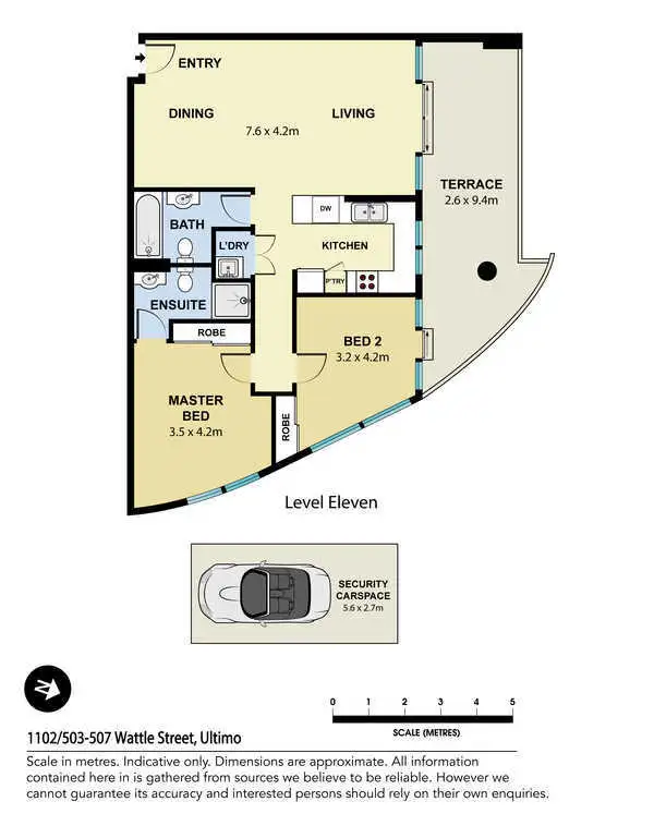 Floorplan of Homely apartment listing, 1102/507A Wattle Street, Ultimo NSW 2007