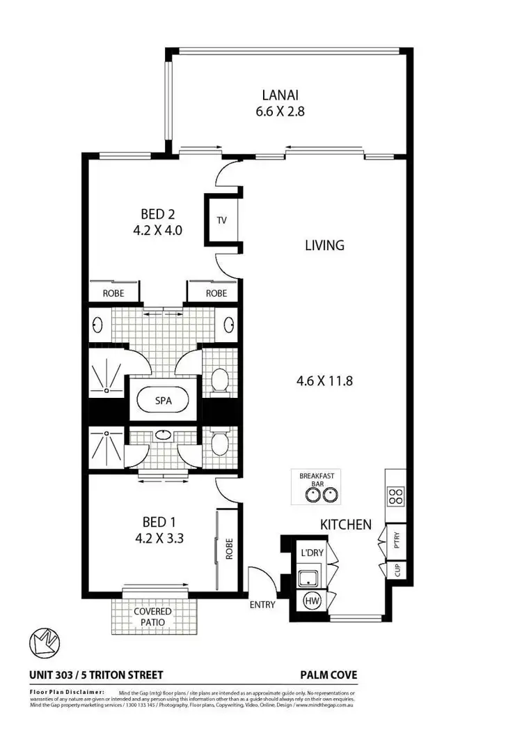 Floorplan of Homely apartment listing, 303/5 Triton Street, Palm Cove QLD 4879
