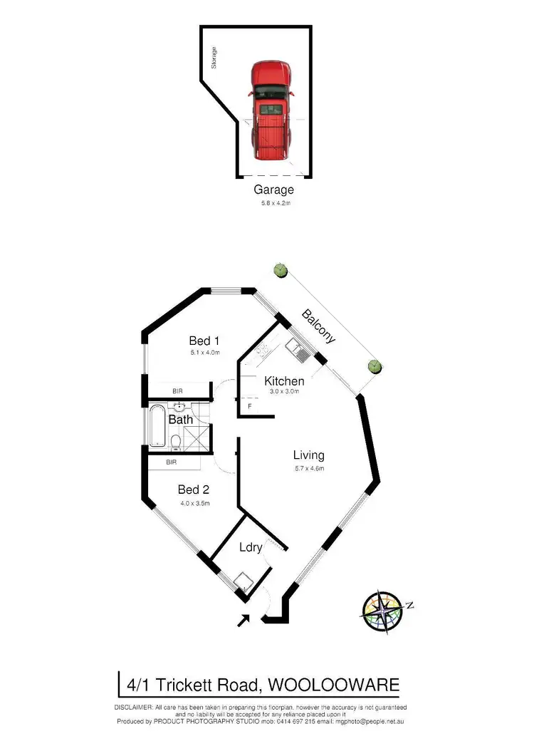 Floorplan of Homely unit listing, 4/1 Trickett Road, Woolooware NSW 2230
