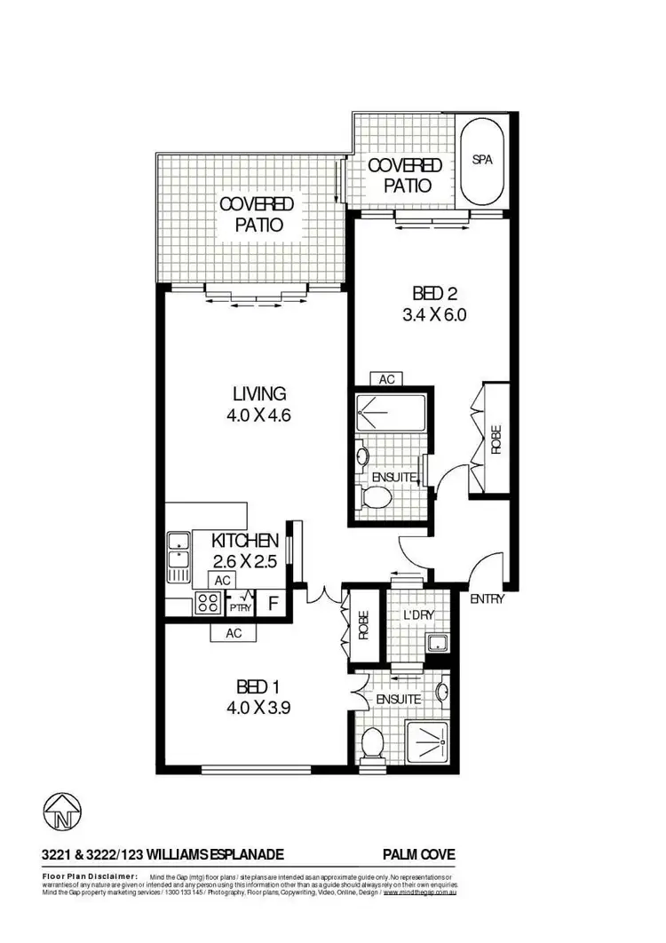 Floorplan of Homely apartment listing, 3221-22/123 Williams Esplanade, Palm Cove QLD 4879