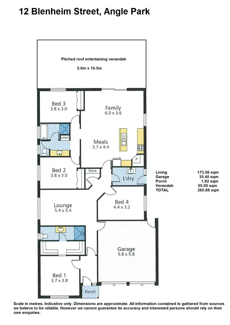 Floorplan of Homely house listing, 12 Blenheim Street, Angle Park SA 5010