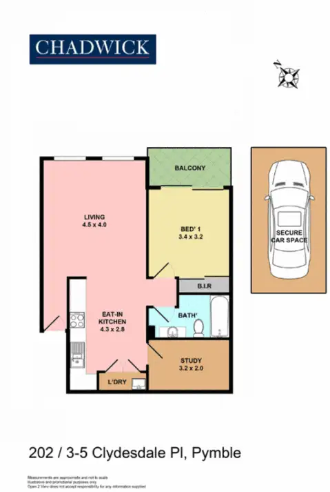 Floorplan of Homely apartment listing, 202/3-5 Clydesdale Place, Pymble NSW 2073