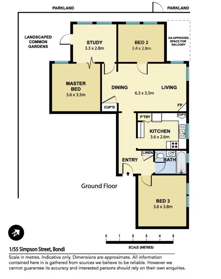 Floorplan of Homely apartment listing, 1/55 Simpson Street, Bondi Beach NSW 2026