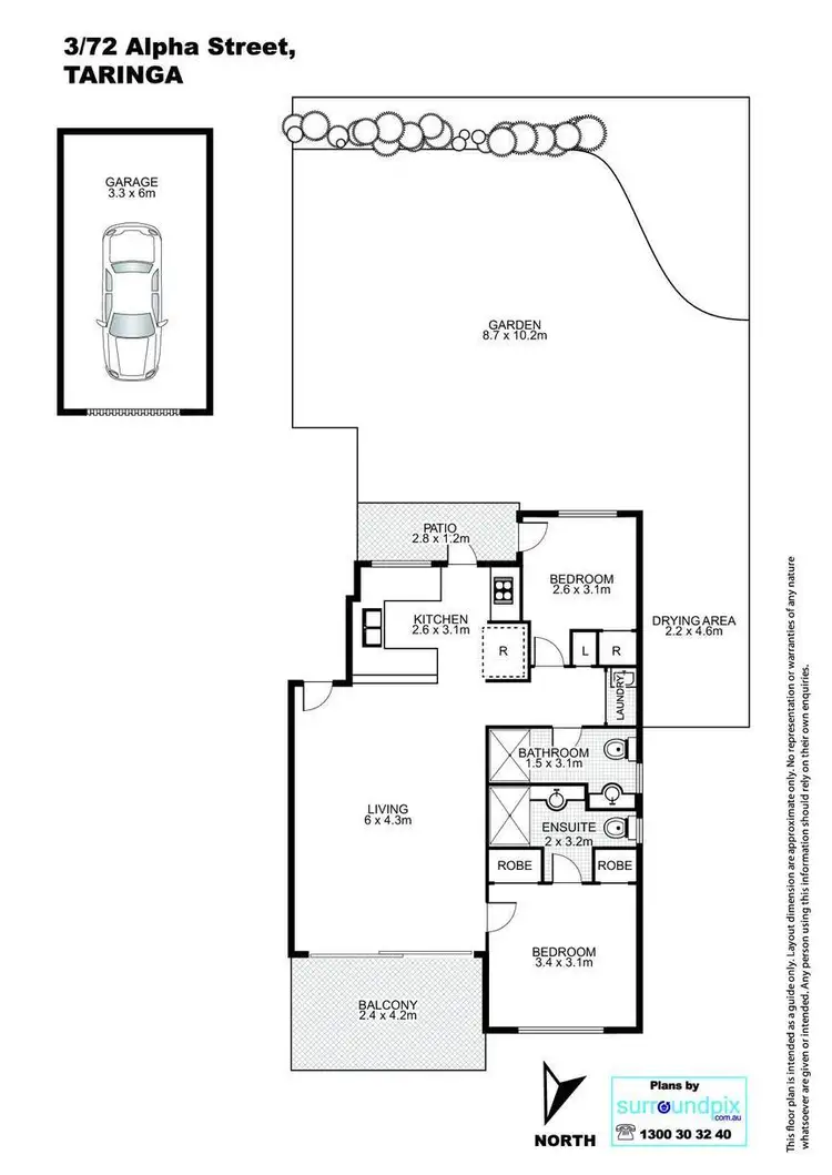 Floorplan of Homely unit listing, 3/72 Alpha Street, Taringa QLD 4068