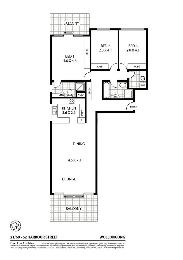 Floorplan of Homely apartment listing, Unit 21/62 Harbour Street, Wollongong NSW 2500