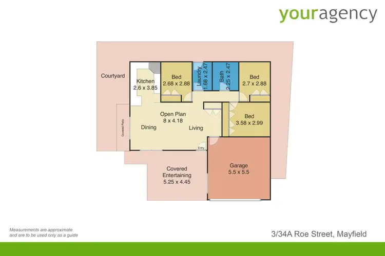 Floorplan of Homely villa listing, 3/34A Roe Street, Mayfield NSW 2304