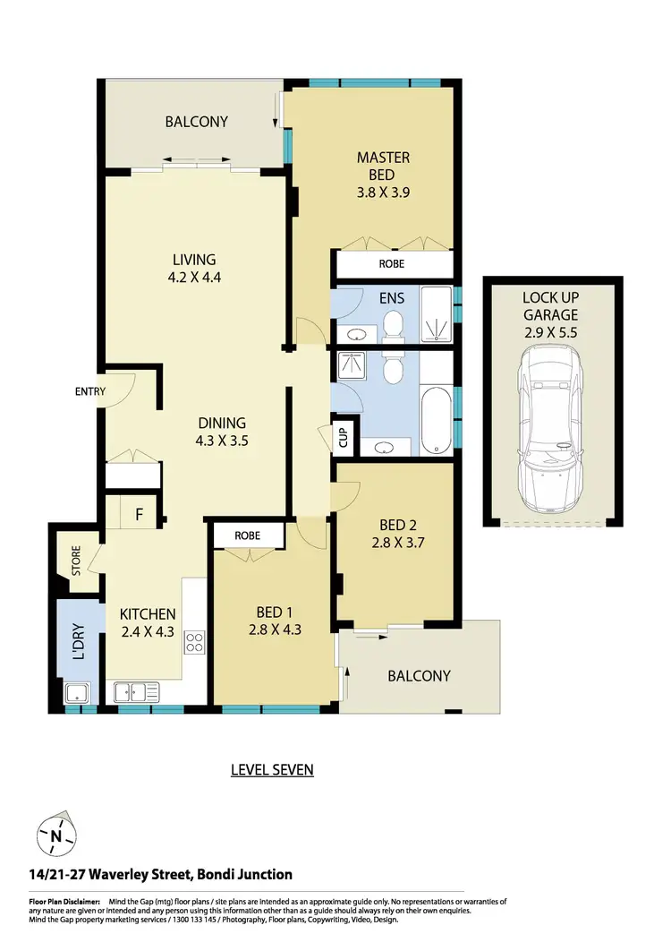 Floorplan of Homely apartment listing, 14/21-27 Waverley Street, Bondi Junction NSW 2022