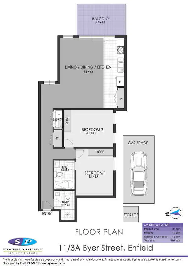 Floorplan of Homely apartment listing, 11/3A Byer Street, Enfield NSW 2136
