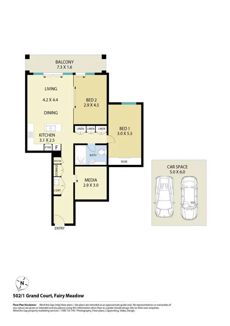 Floorplan of Homely unit listing, 502/1 Grand Court, Fairy Meadow NSW 2519