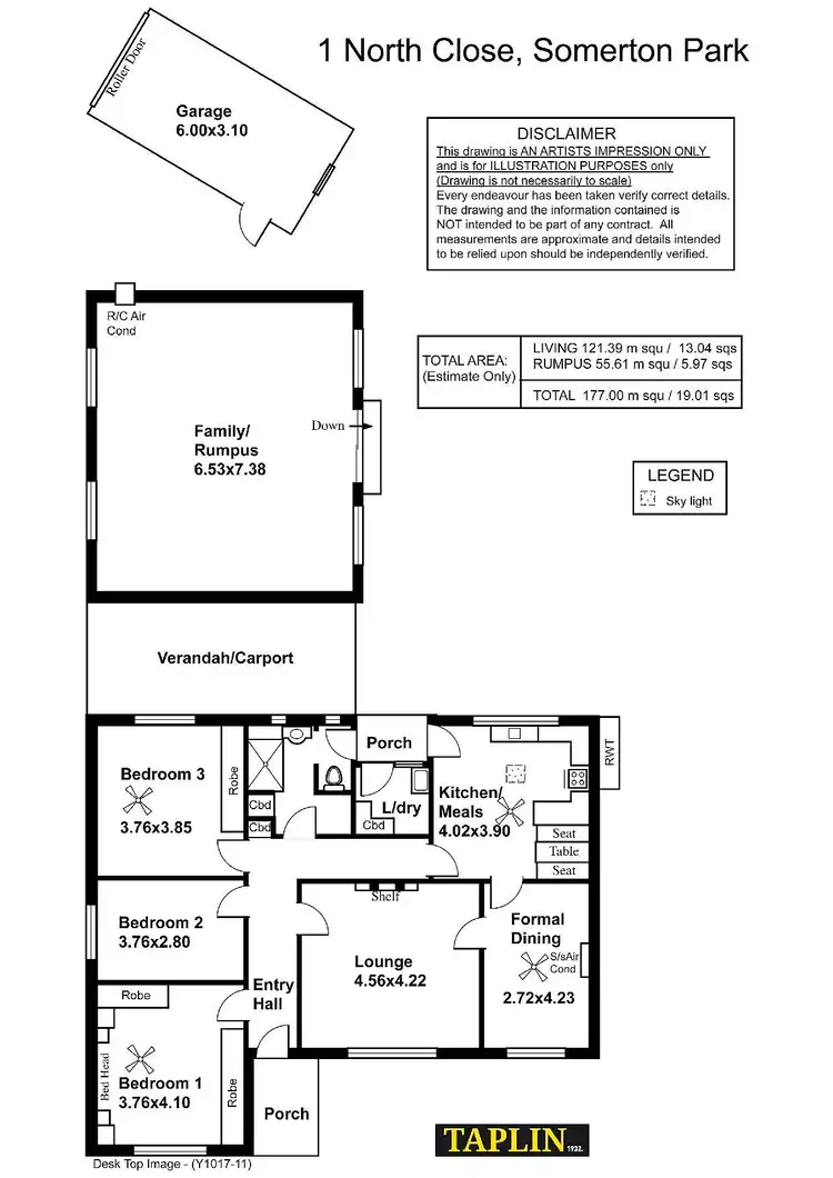 Floorplan of Homely house listing, 1 North Close, Somerton Park SA 5044