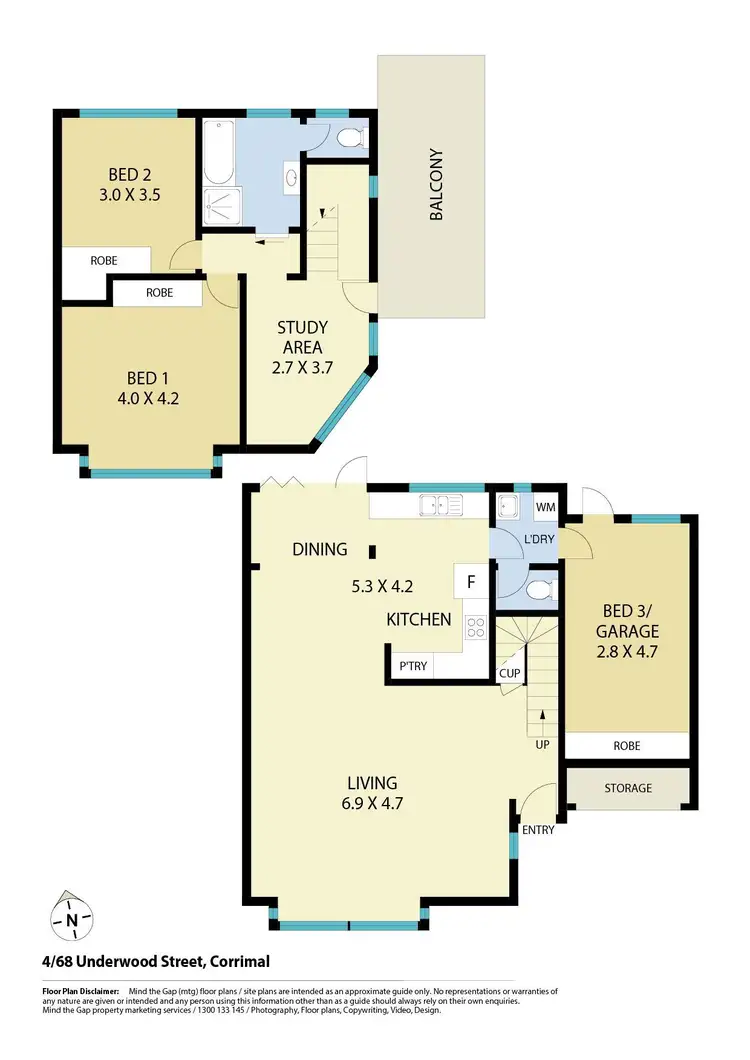 Floorplan of Homely townhouse listing, 4/68 Underwood Street, Corrimal NSW 2518
