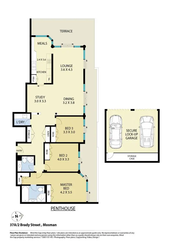 Floorplan of Homely apartment listing, 37A/2 Brady Street, Mosman NSW 2088