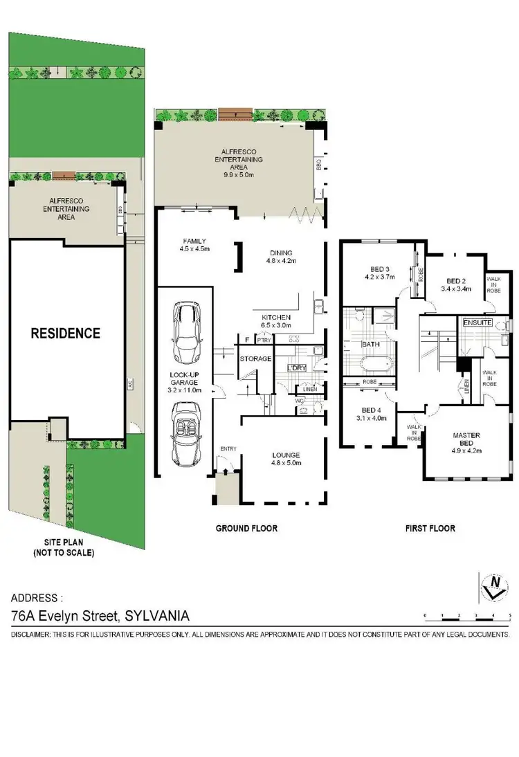 Floorplan of Homely semi-detached listing, 76A Evelyn Street, Sylvania NSW 2224
