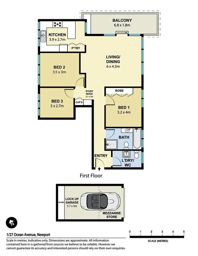 Floorplan of Homely apartment listing, Unit 1/27 Ocean Avenue, Newport NSW 2106