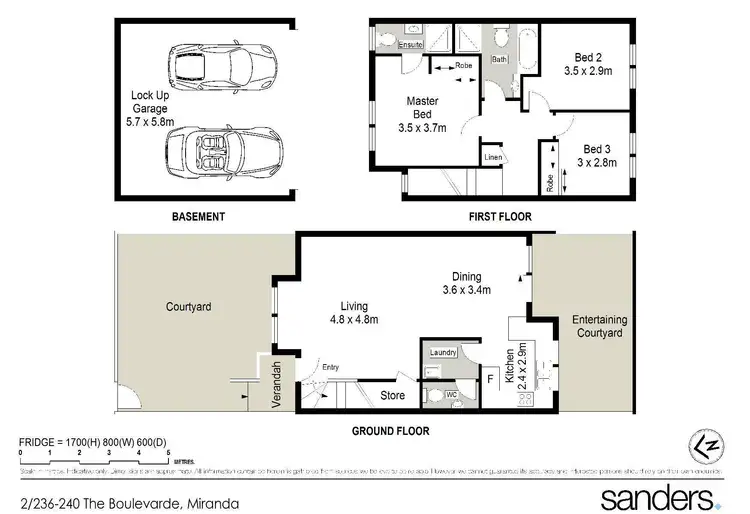 Floorplan of Homely townhouse listing, 2/236-240 The Boulevarde, Miranda NSW 2228