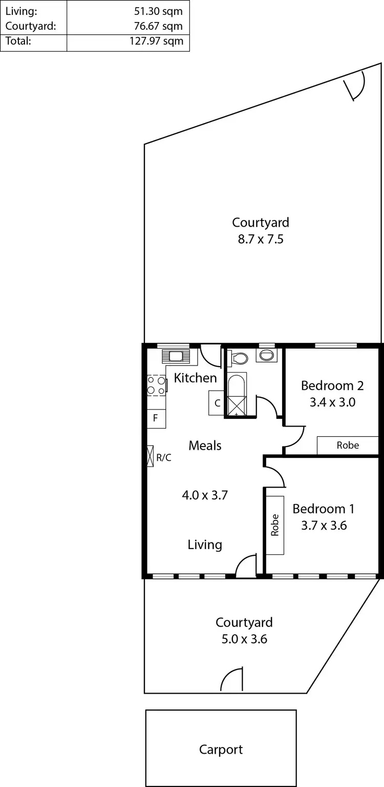 Floorplan of Homely unit listing, 3/336 Tapleys Hill Road, Seaton SA 5023