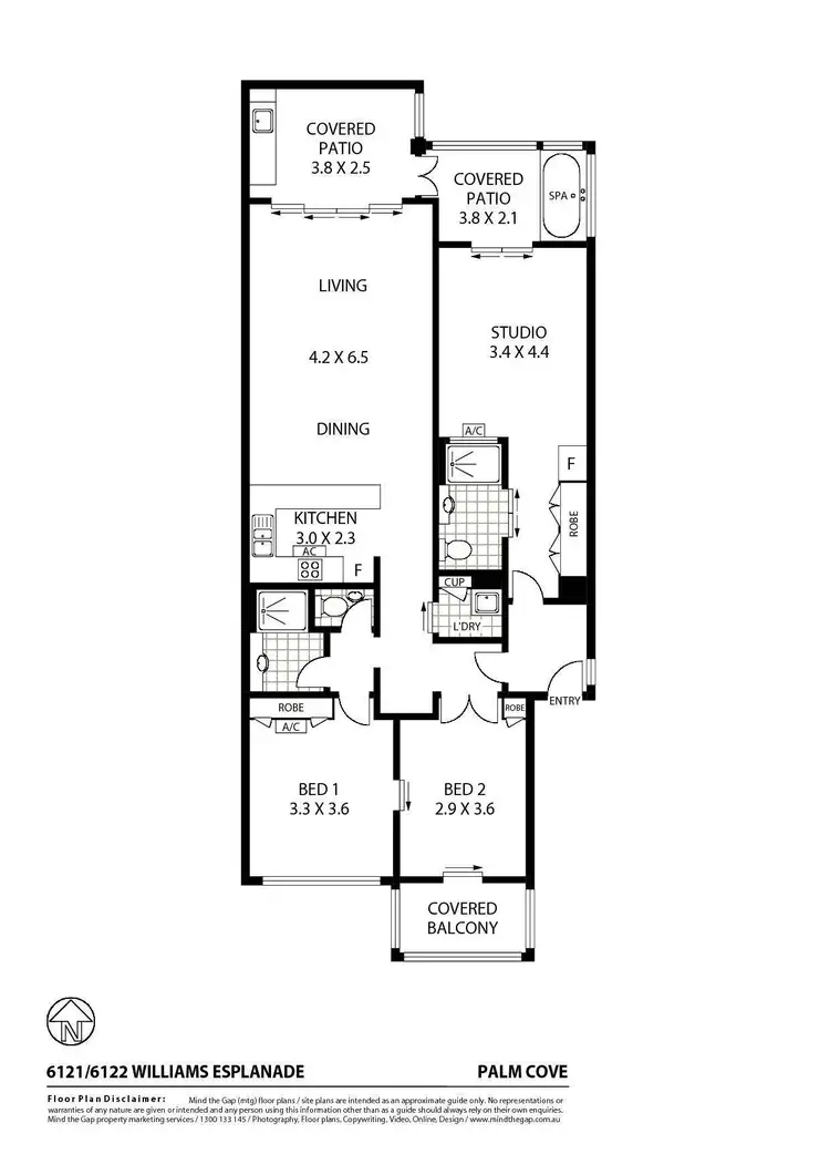 Floorplan of Homely apartment listing, 6121-22/123 Williams Esplanade, Palm Cove QLD 4879