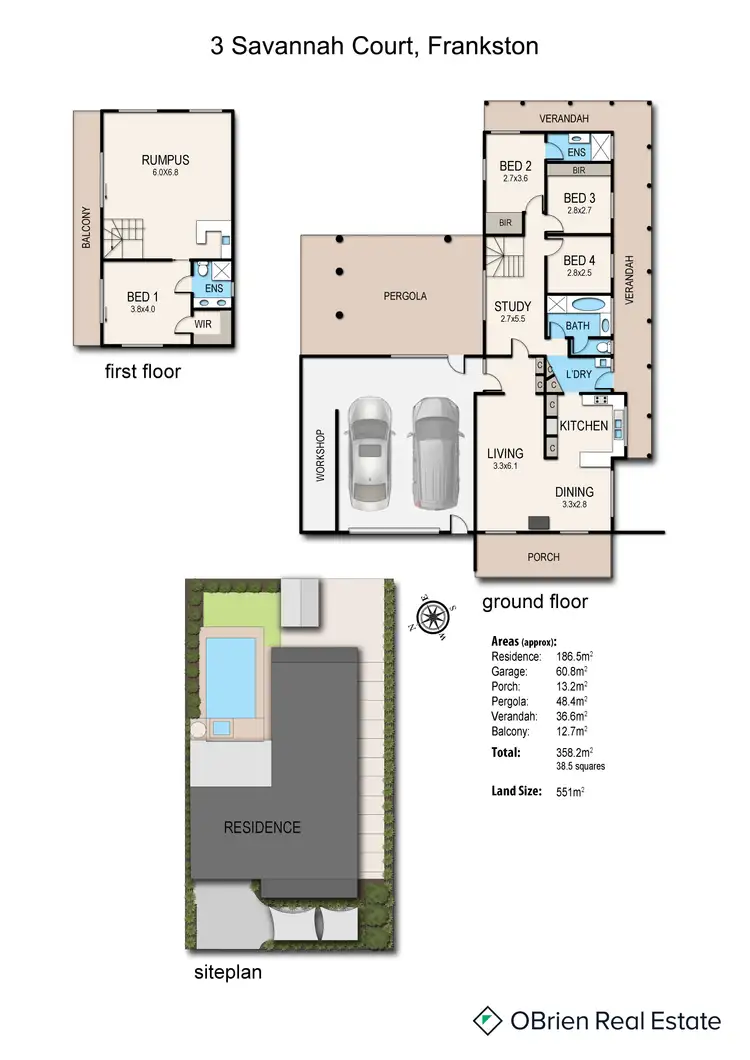 Floorplan of Homely house listing, 3 Savannah Court, Frankston VIC 3199