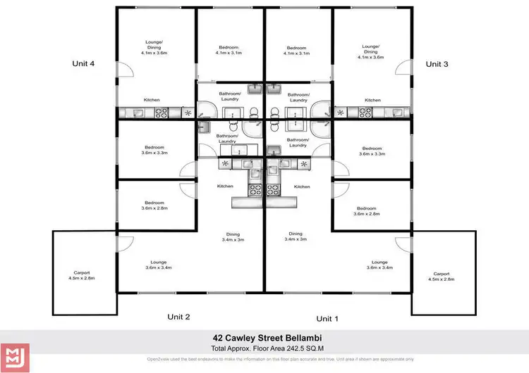 Floorplan of Homely block of units listing, 42 Cawley Road, Bellambi NSW 2518