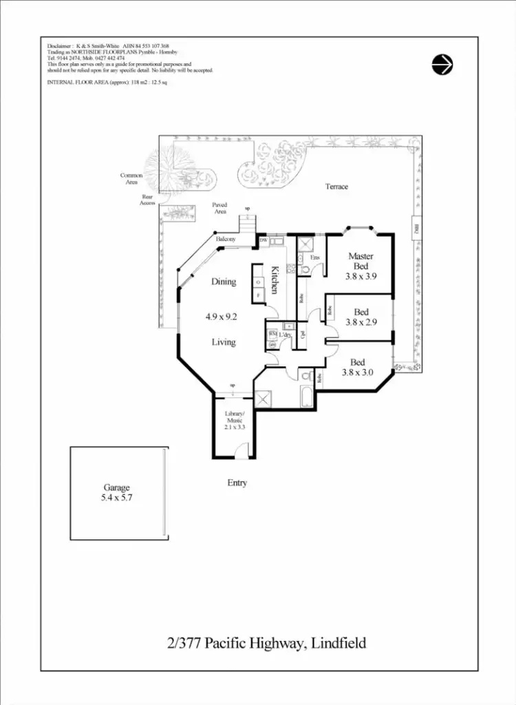 Floorplan of Homely apartment listing, 2/377 Pacific Highway, Lindfield NSW 2070