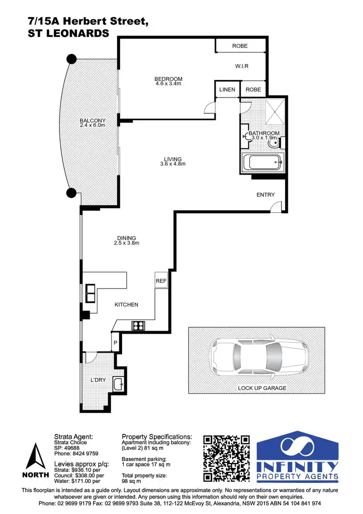 Floorplan of Homely apartment listing, 7/15a Herbert Street, St Leonards NSW 2065