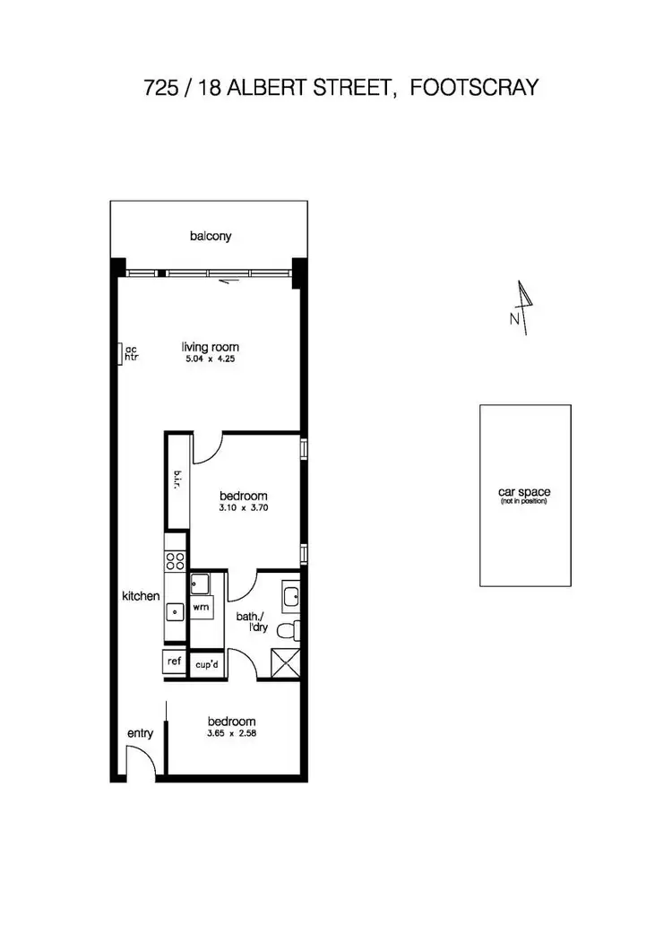Floorplan of Homely apartment listing, 725/18 Albert Street, Footscray VIC 3011