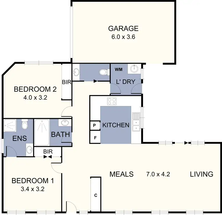 Floorplan of Homely unit listing, 1/350 Camp Road, Broadmeadows VIC 3047