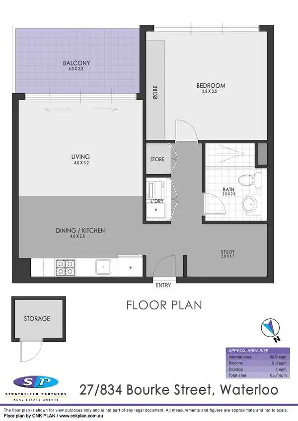 Floorplan of Homely apartment listing, 27/834 Bourke Street, Waterloo NSW 2017