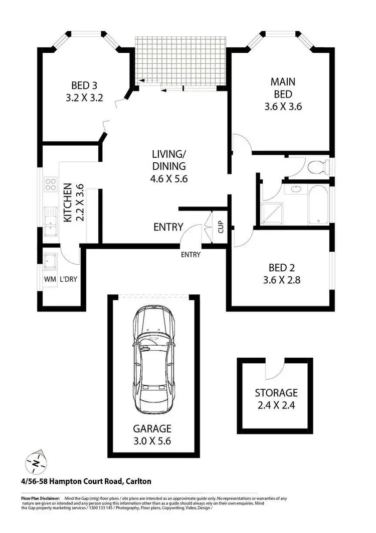 Floorplan of Homely unit listing, 4/56-58 Hampton Court Road, Carlton NSW 2218