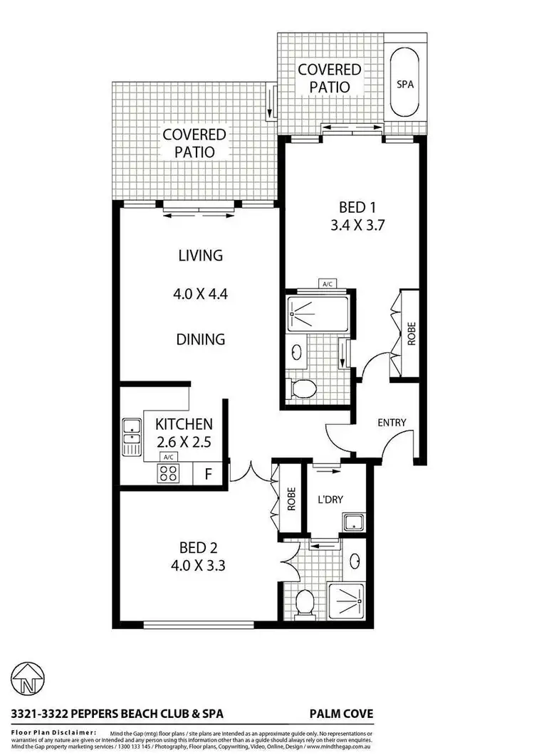 Floorplan of Homely apartment listing, 3321/22/123 Williams Esplanade, Palm Cove QLD 4879