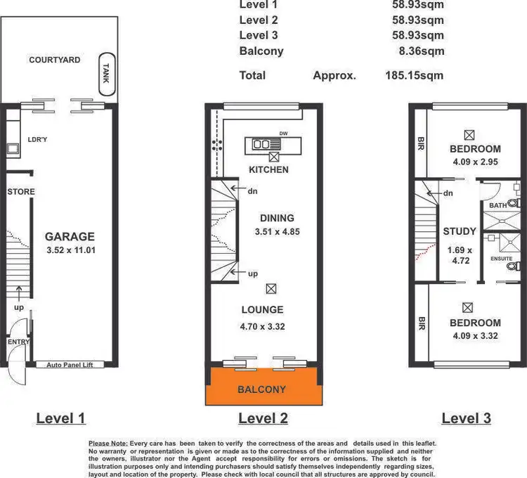 Floorplan of Homely townhouse listing, 8/82a Walkerville Terrace, Walkerville SA 5081