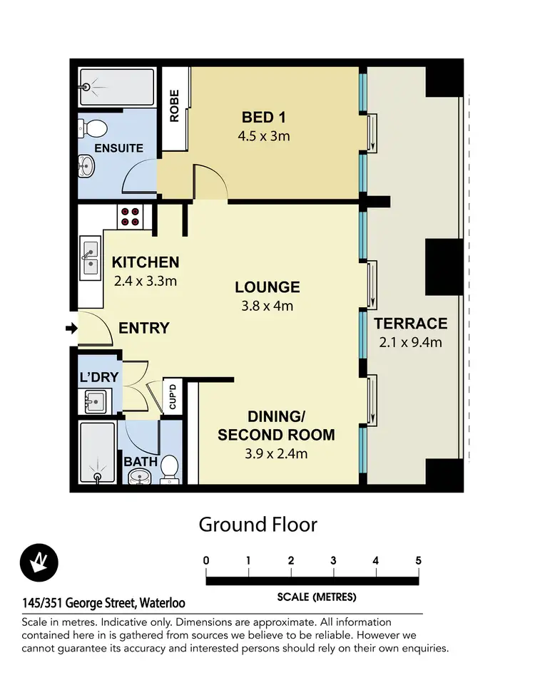 Floorplan of Homely apartment listing, 145/351 George Street, Waterloo NSW 2017