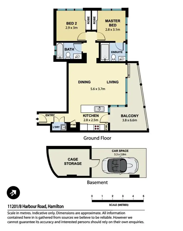 Floorplan of Homely apartment listing, Unit 11201/8 Harbour Road, Hamilton QLD 4007